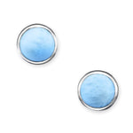 Basic Round Post Stud Earrings - Ebasi02-00-Marahlago Larimar-Renee Taylor Gallery