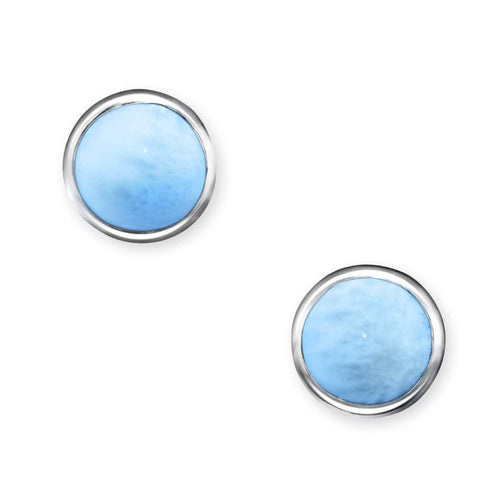 Basic Round Post Stud Earrings - Ebasi02-00-Marahlago Larimar-Renee Taylor Gallery