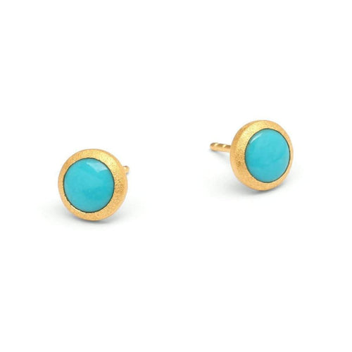 Rund Turquoise Earrings - 19239256-Bernd Wolf-Renee Taylor Gallery