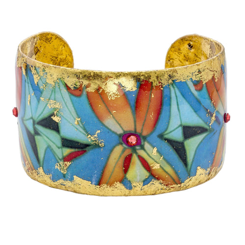 Sea Floral 1.5" Gold Cuff - MG104-Evocateur-Renee Taylor Gallery