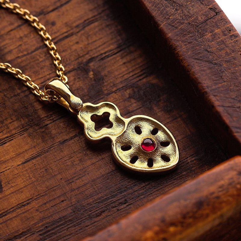 18K Sacred Heart Ruby Pendant & Chain - M-14015-Alex Sepkus-Renee Taylor Gallery