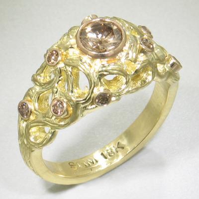 Shadow Dome Diamond & Gold Ring - 40R7-2-3G-YG-Sarah Graham-Renee Taylor Gallery