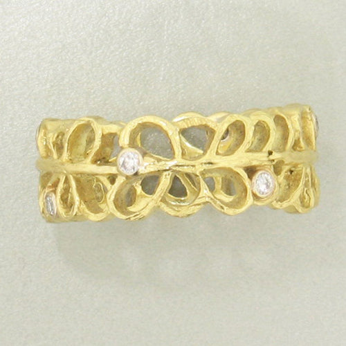 Shadow Narrow Band Diamond & Gold Ring - 40R1-1-1G-YG-Sarah Graham-Renee Taylor Gallery