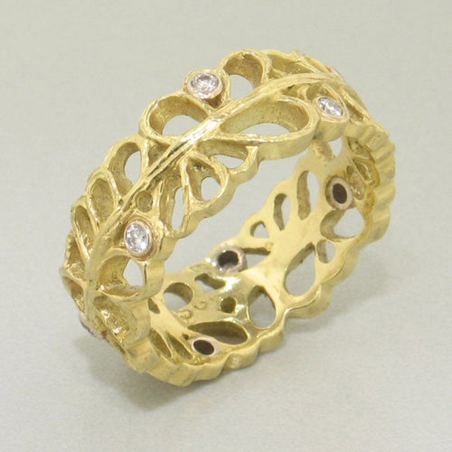 Shadow Narrow Band Diamond & Gold Ring - 40R1-1-1G-YG-Sarah Graham-Renee Taylor Gallery