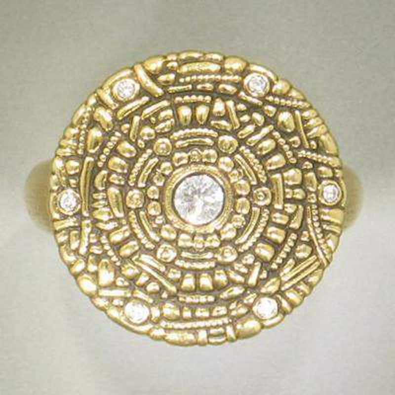 18K Shield Diamond Ring - R-4-Alex Sepkus-Renee Taylor Gallery