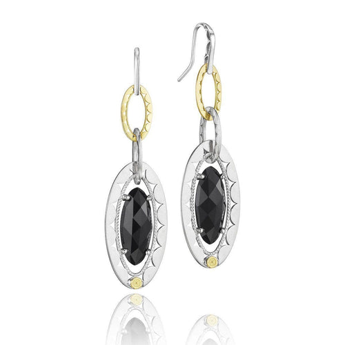 Silver Black Onyx Oval Briolette Link Earrings - SE107Y19-Tacori-Renee Taylor Gallery