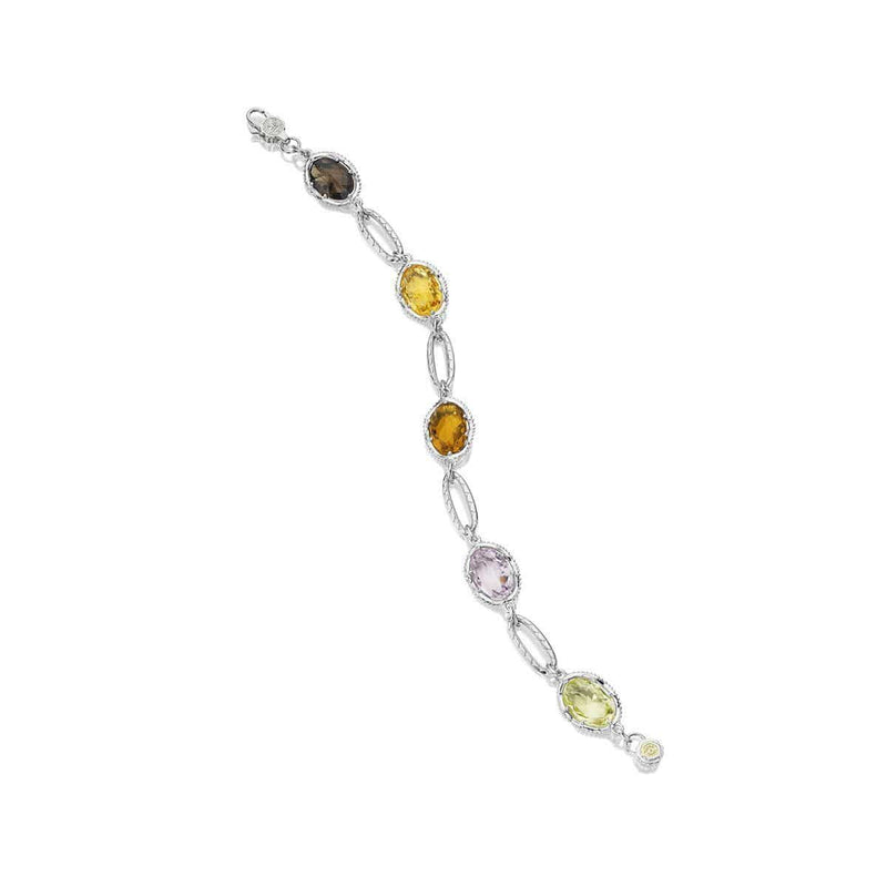 Silver Oval Colored Medley Single Strand Bracelet - SB105-Tacori-Renee Taylor Gallery