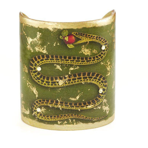 Snake and Apple 3" Gold Cuff - GN125A-Evocateur-Renee Taylor Gallery