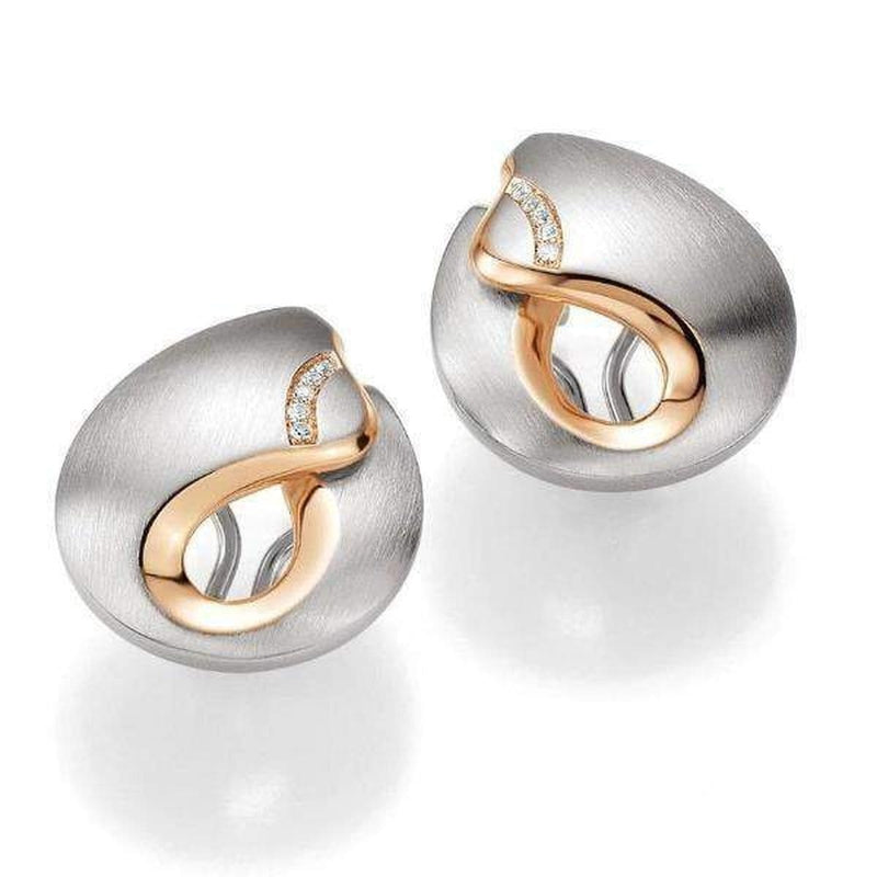 Rose Gold Plated Sterling Silver White Sapphire Earrings - 02/03664-Breuning-Renee Taylor Gallery